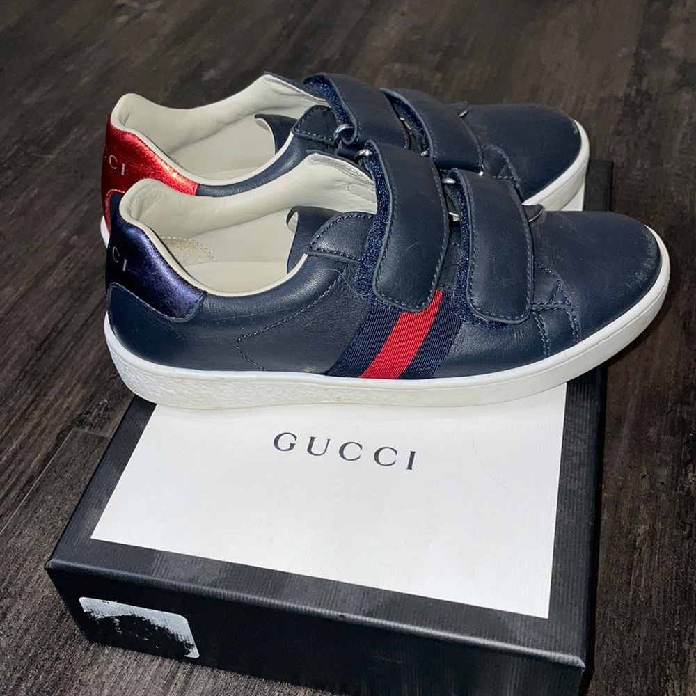 Gucci Kids touch strap web sneakers